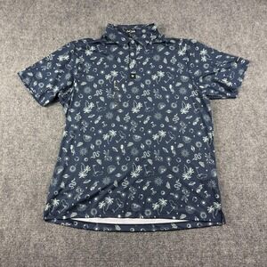 Bad Birdie Core Polo Shirt Mens 2XL Blue Desert Golfin Dusk Navy Golf Stretch